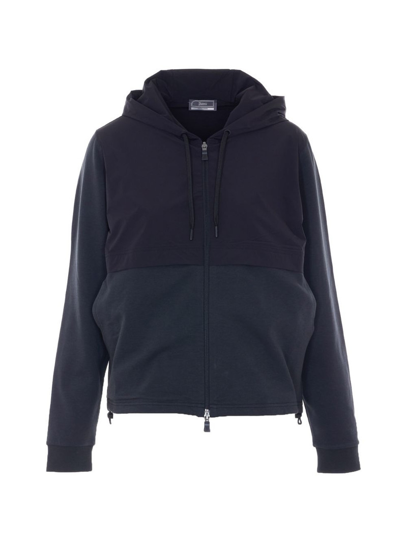 panelled zip-up hoodie 1