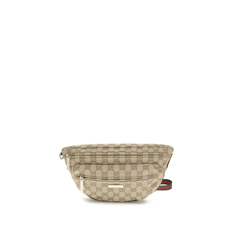 Gucci GG Canvas Logo-Print Shoulder Bag — Beige 1