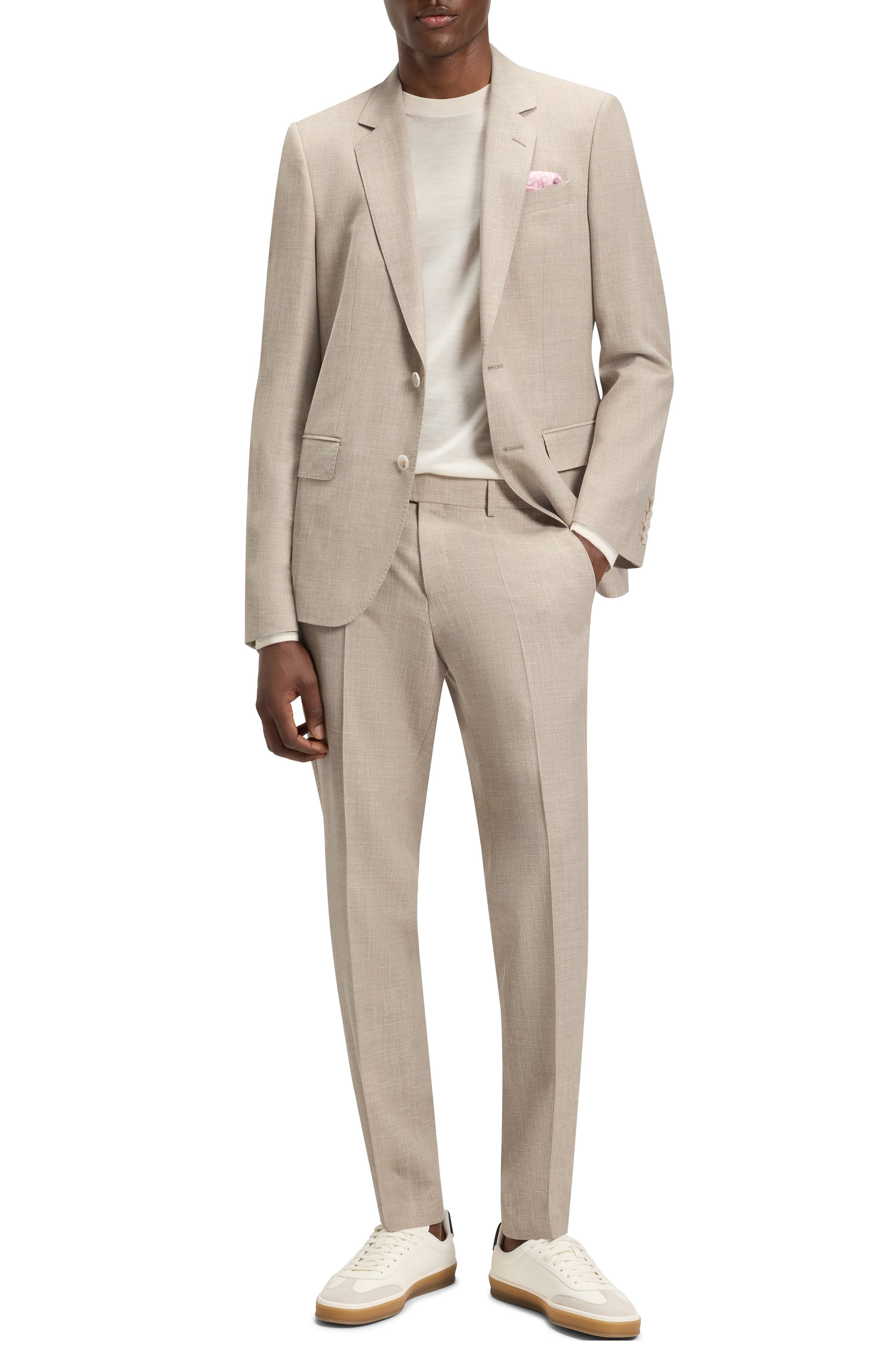 BOSS Tan Mélange Suit in Beige at Nordstrom - 1