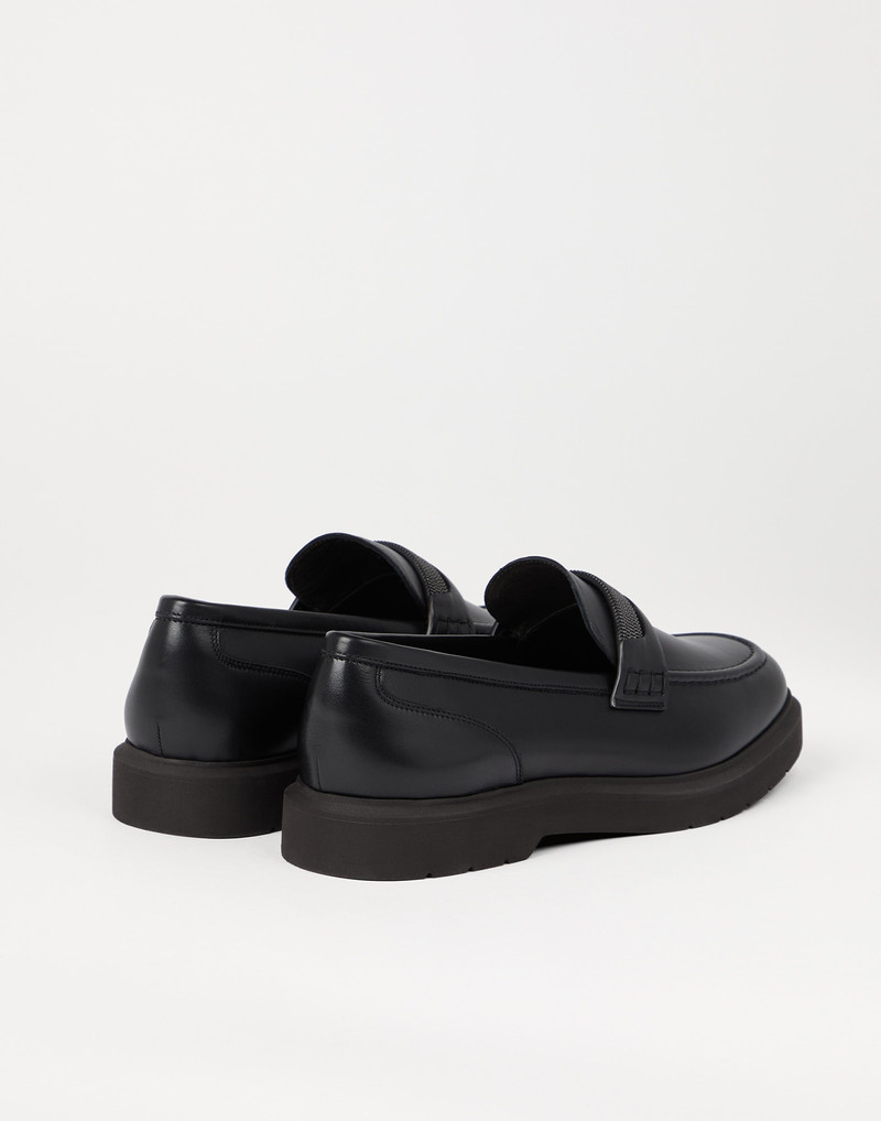 Brunello Cucinelli Nappa leather penny loafers with monili outlook