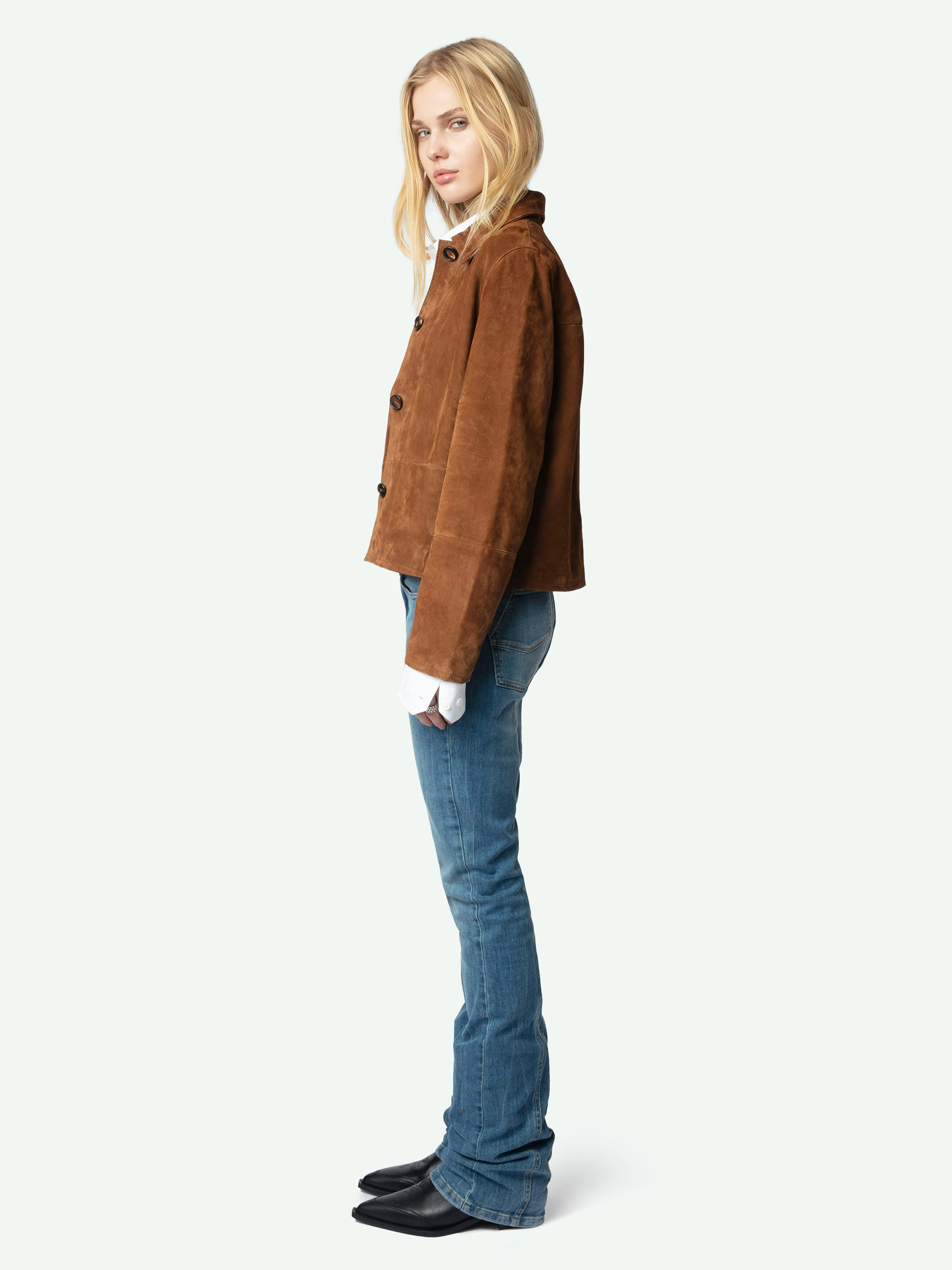 Lessa Suede Leather Jacket - 6