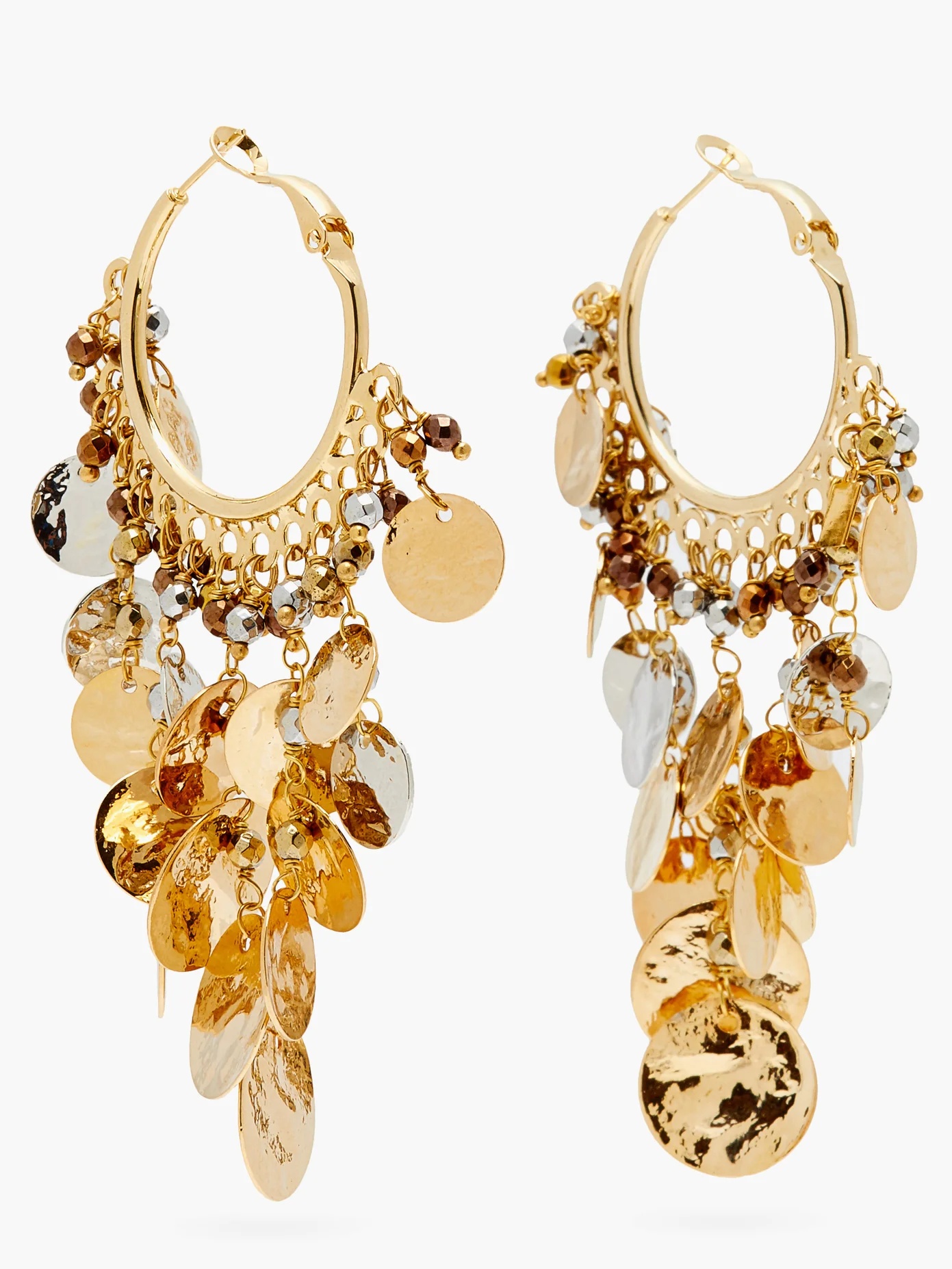 Gitana coin-embellished hoop earrings - 4