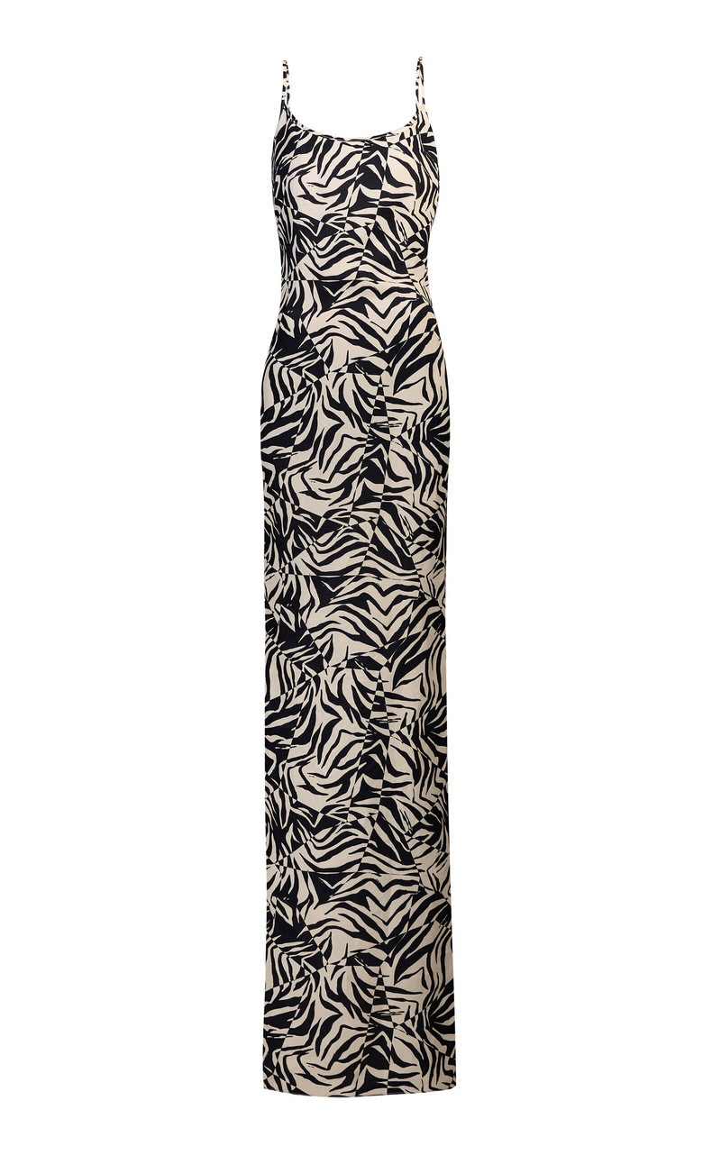 Isis Patterned Gown black/white 1