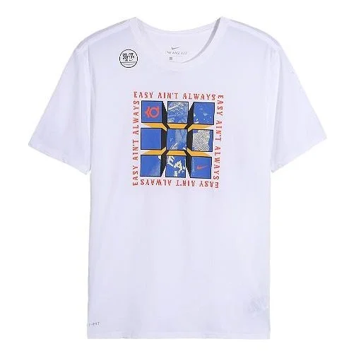 Nike Dri-Fit KD Durant Printing Quick Dry Short Sleeve White 923740-100 - 1