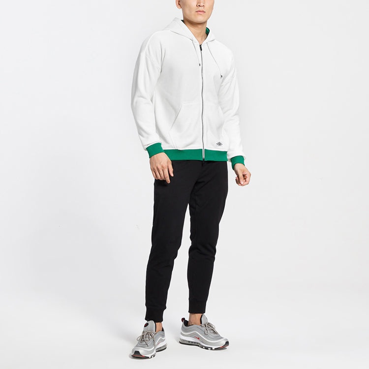 Air Jordan Colorblock Athleisure Casual Sports Jacket White AO0423-108 - 4