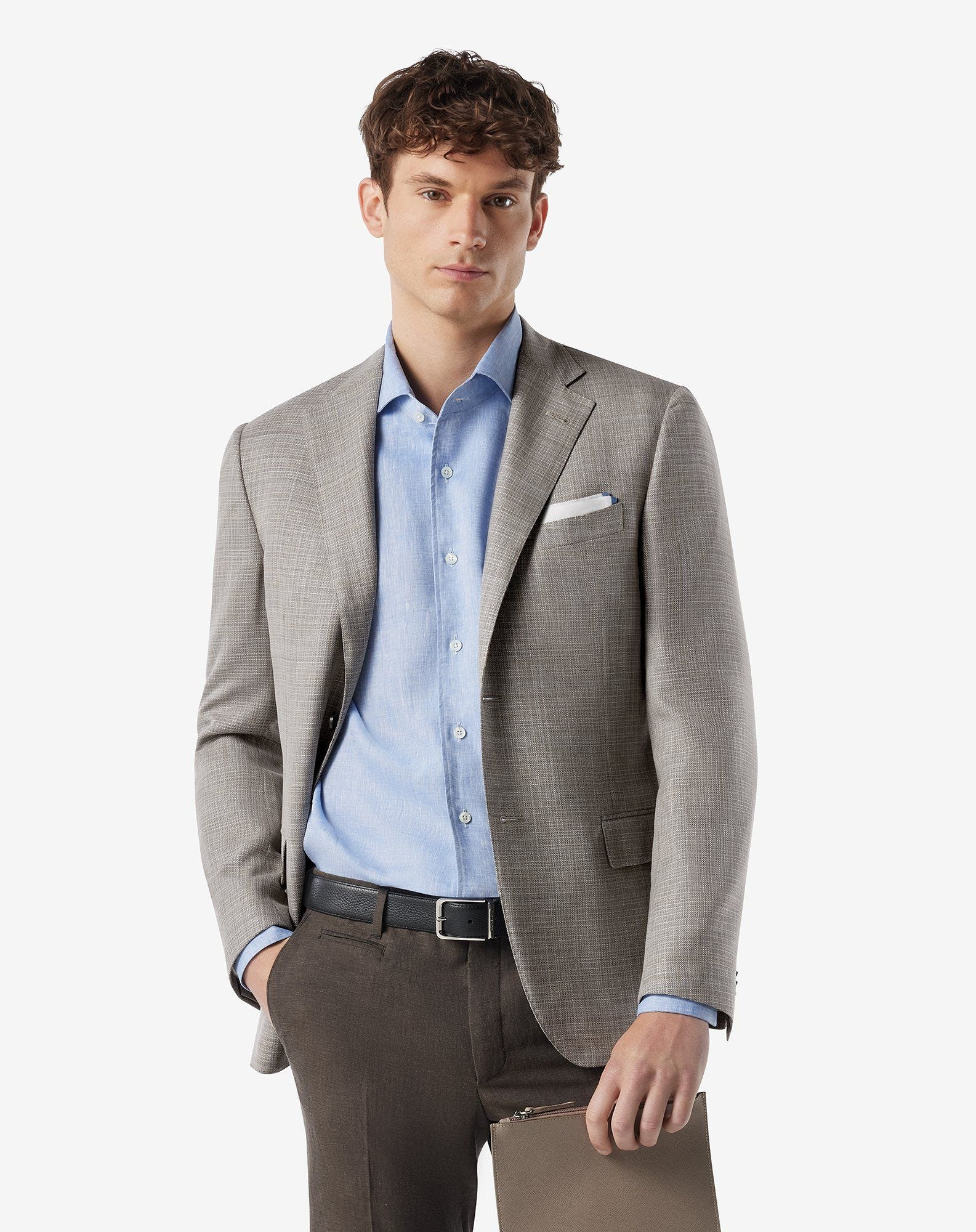 Taupe pure wool jacket - 2