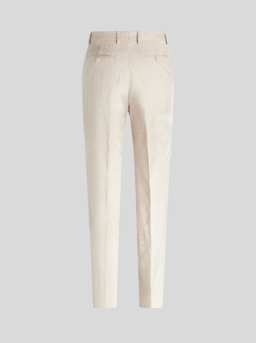 FLORAL DESIGN JACQUARD TROUSERS - 2