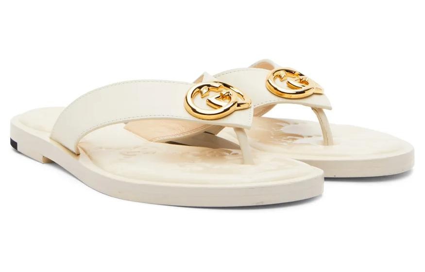 (WMNS) Gucci Interlocking G Thong Sandal 'White Leather' 695207-A3N00-9022 - 3