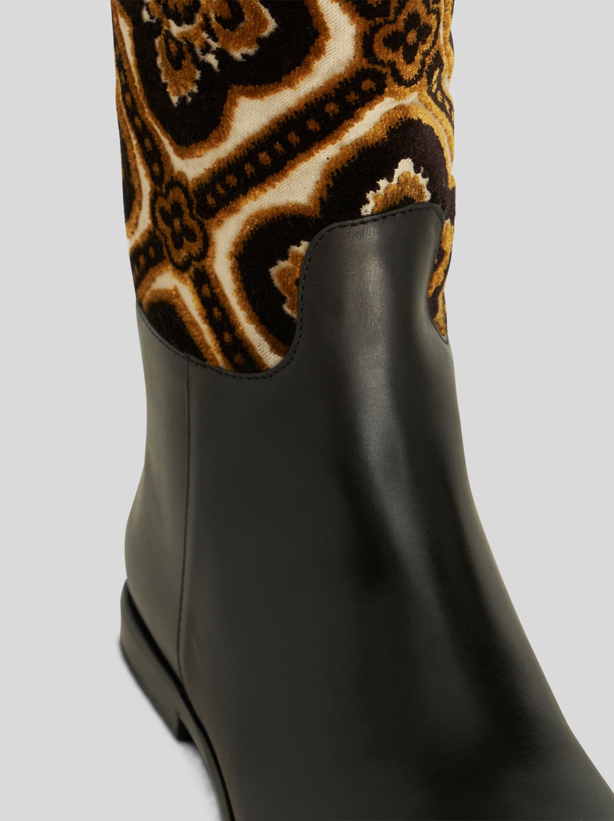 JACQUARD FABRIC RIDING BOOTS - 4