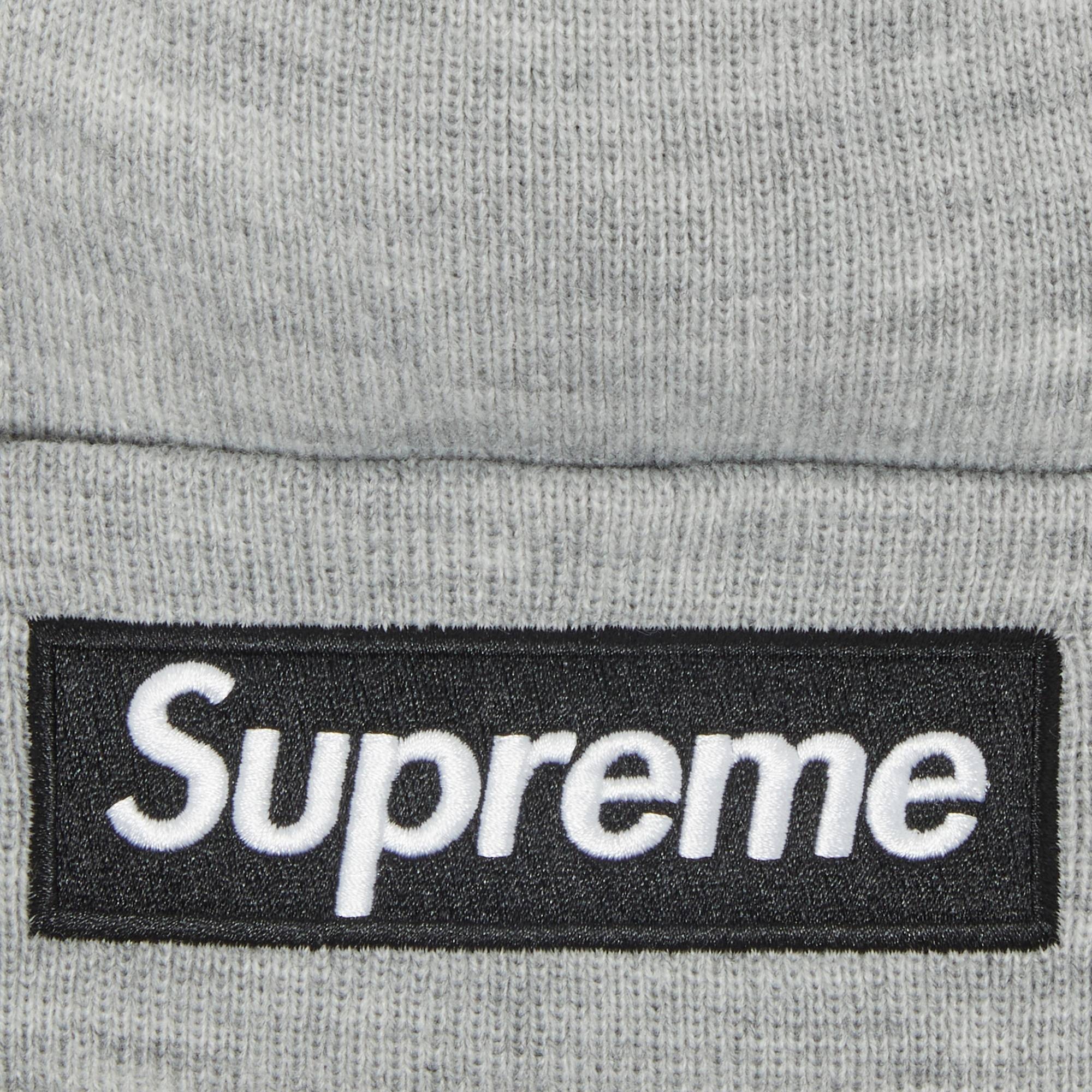 Supreme x New Era Box Logo Beanie 'Heather Grey' - 3