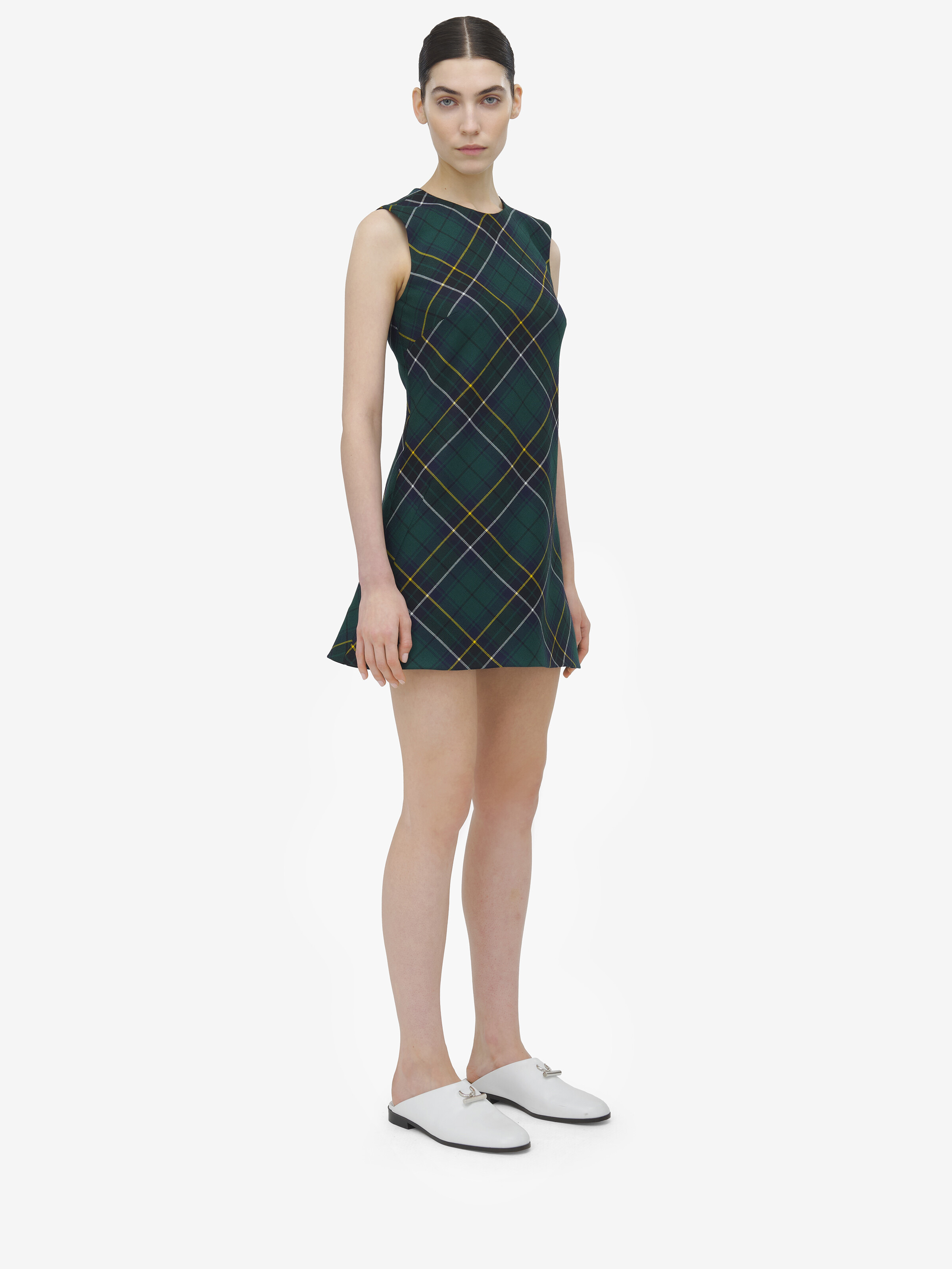 Wool Tartan Mini Dress - 3