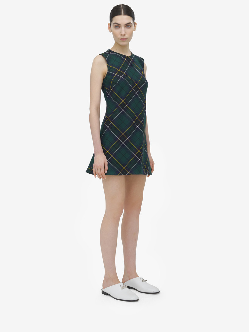 Wool Tartan Mini Dress 3