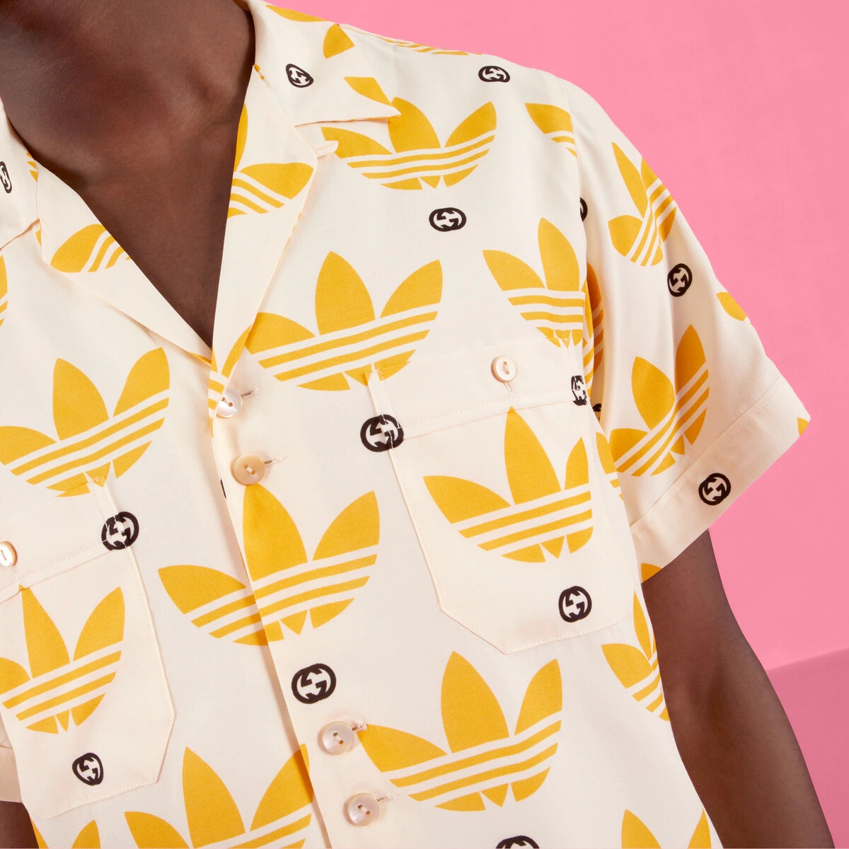 adidas x Gucci Trefoil print bowling shirt - 4