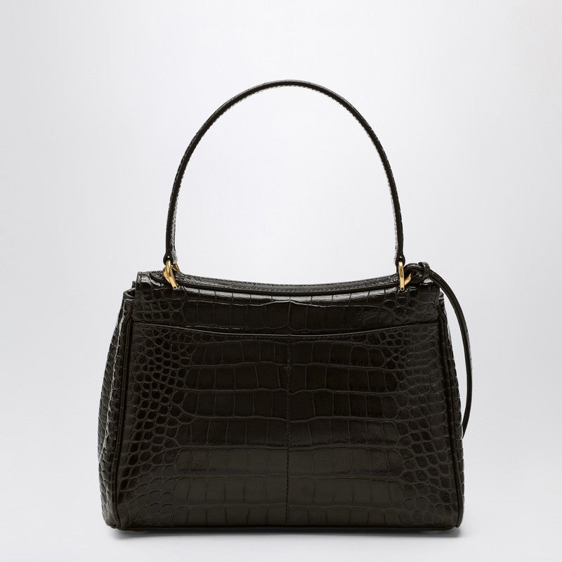 Balenciaga Small Rodeo Bag In Brown Crocodile-Effect Leather Women - 2