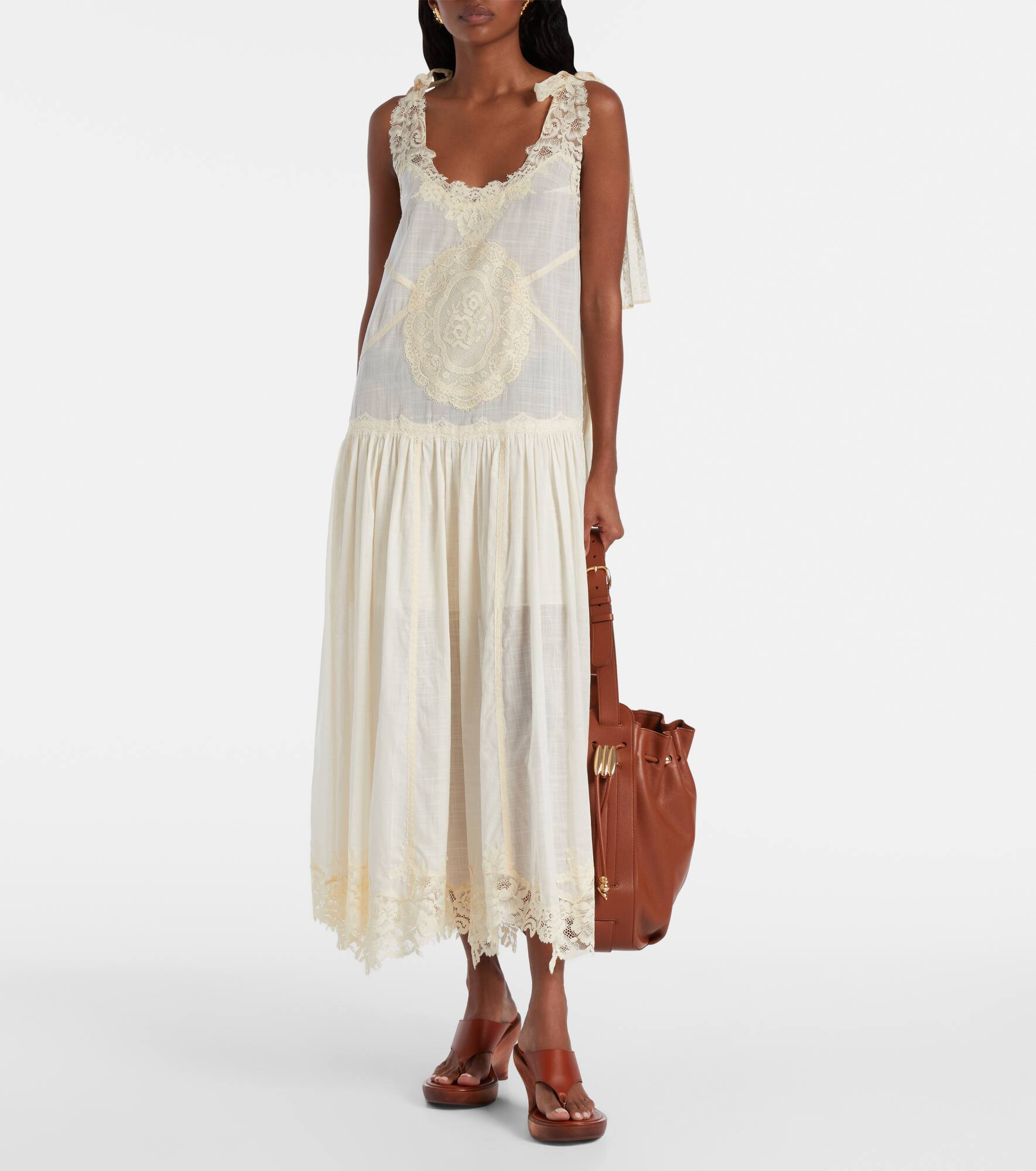Cascadian cotton lace midi dress - 2