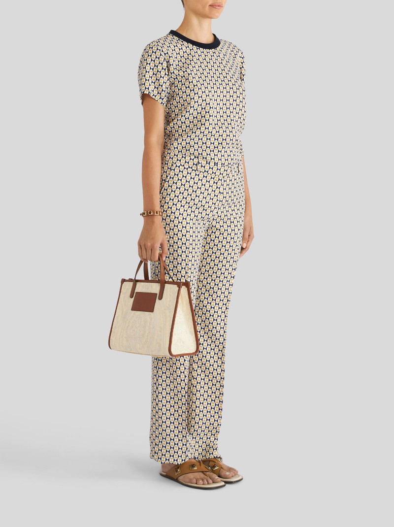 Etro MEDIUM RAFFIA SHOPPING BAG WITH PAISLEY EMBROIDERY outlook