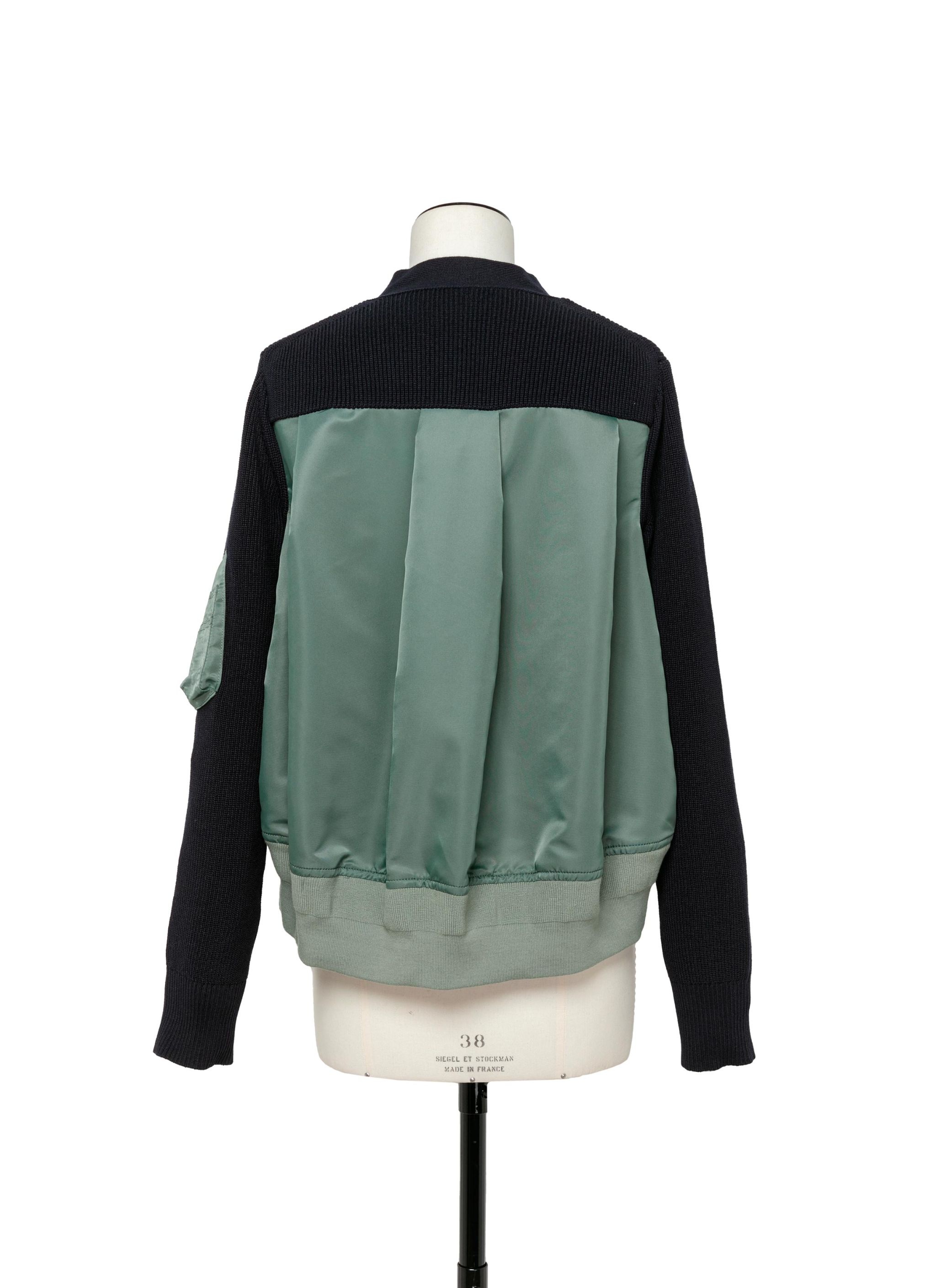 Nylon Twill x Knit Cardigan - 3