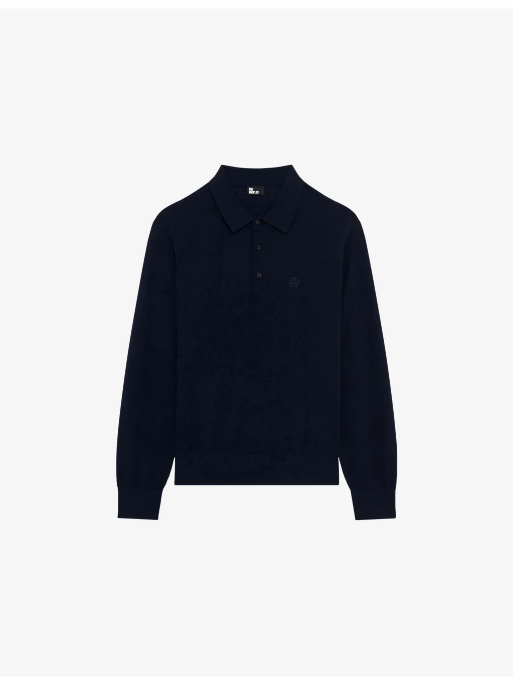 Polo-Collar Brand-Embroidered Wool Jumper - 1