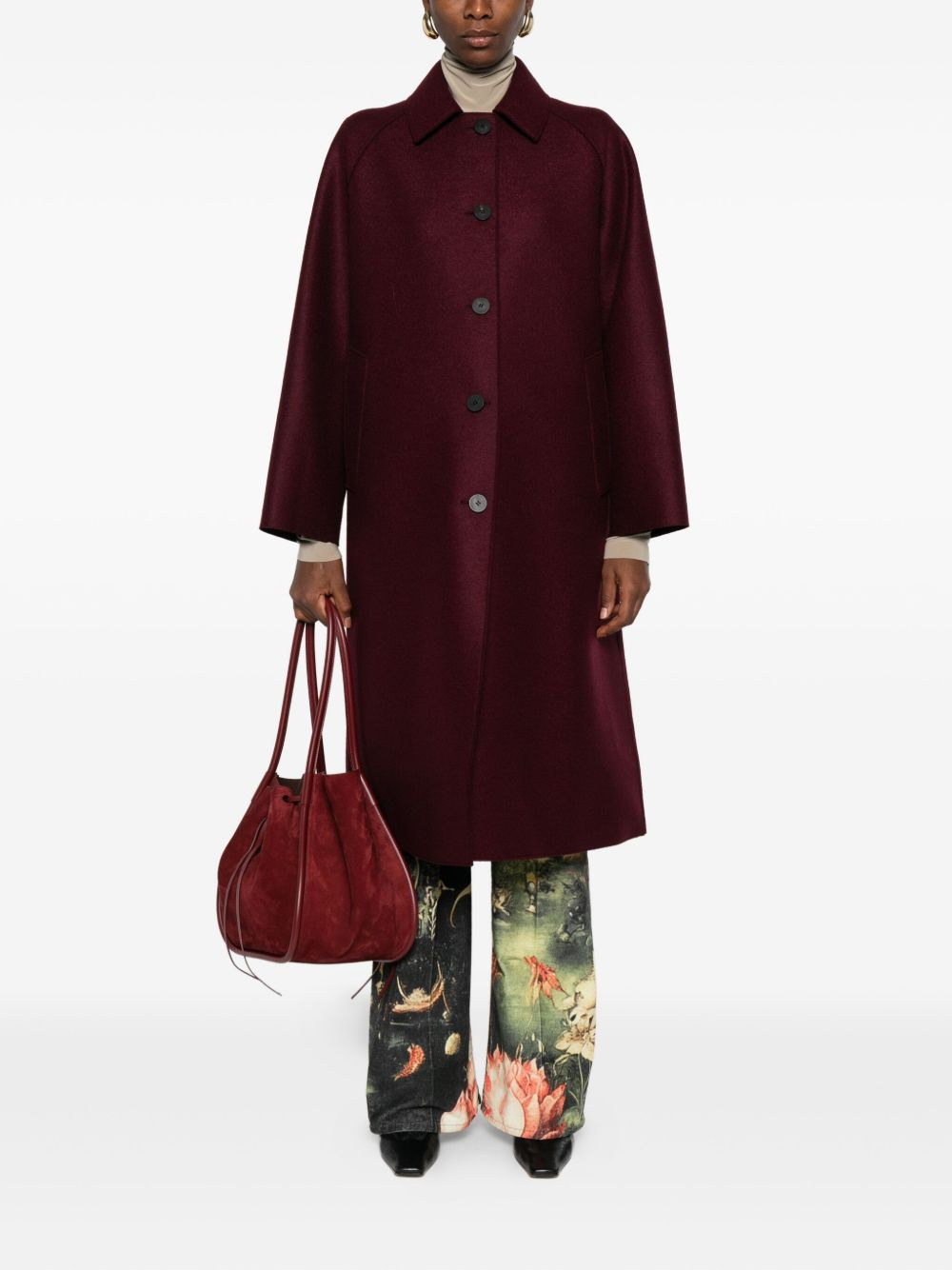 virgin-wool single-breasted coat - 2