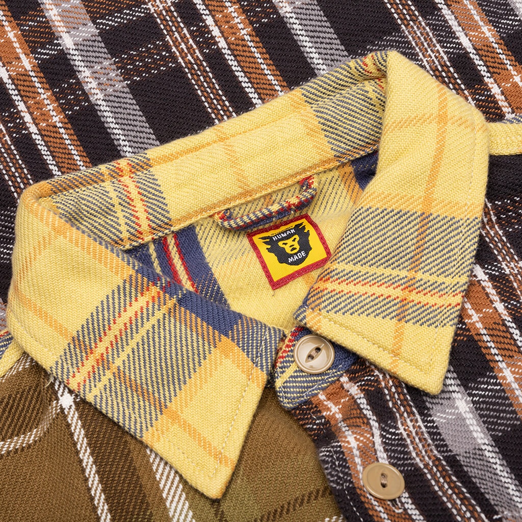 CRAZY CHECK L/S SHIRT - YELLOW - 4