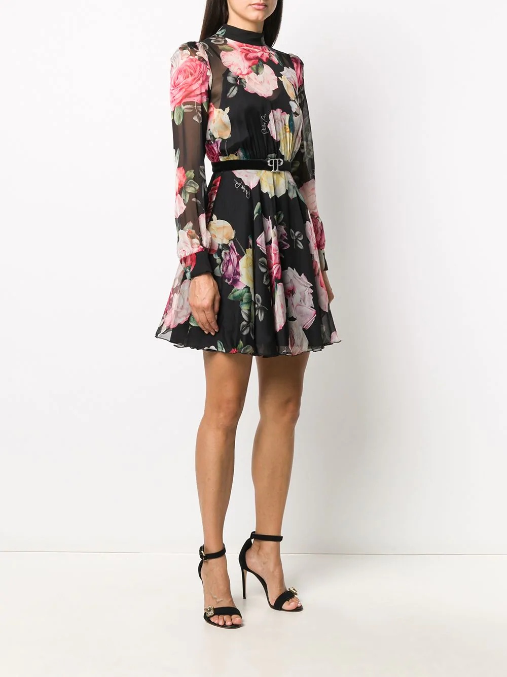 floral belted dress - 3