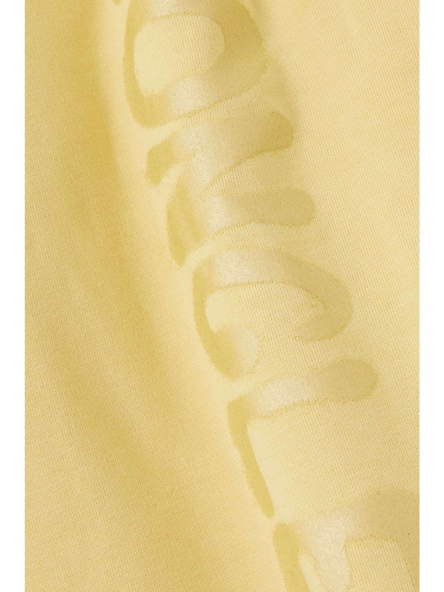 Printed cotton-blend jersey hoodie Yellow - 5