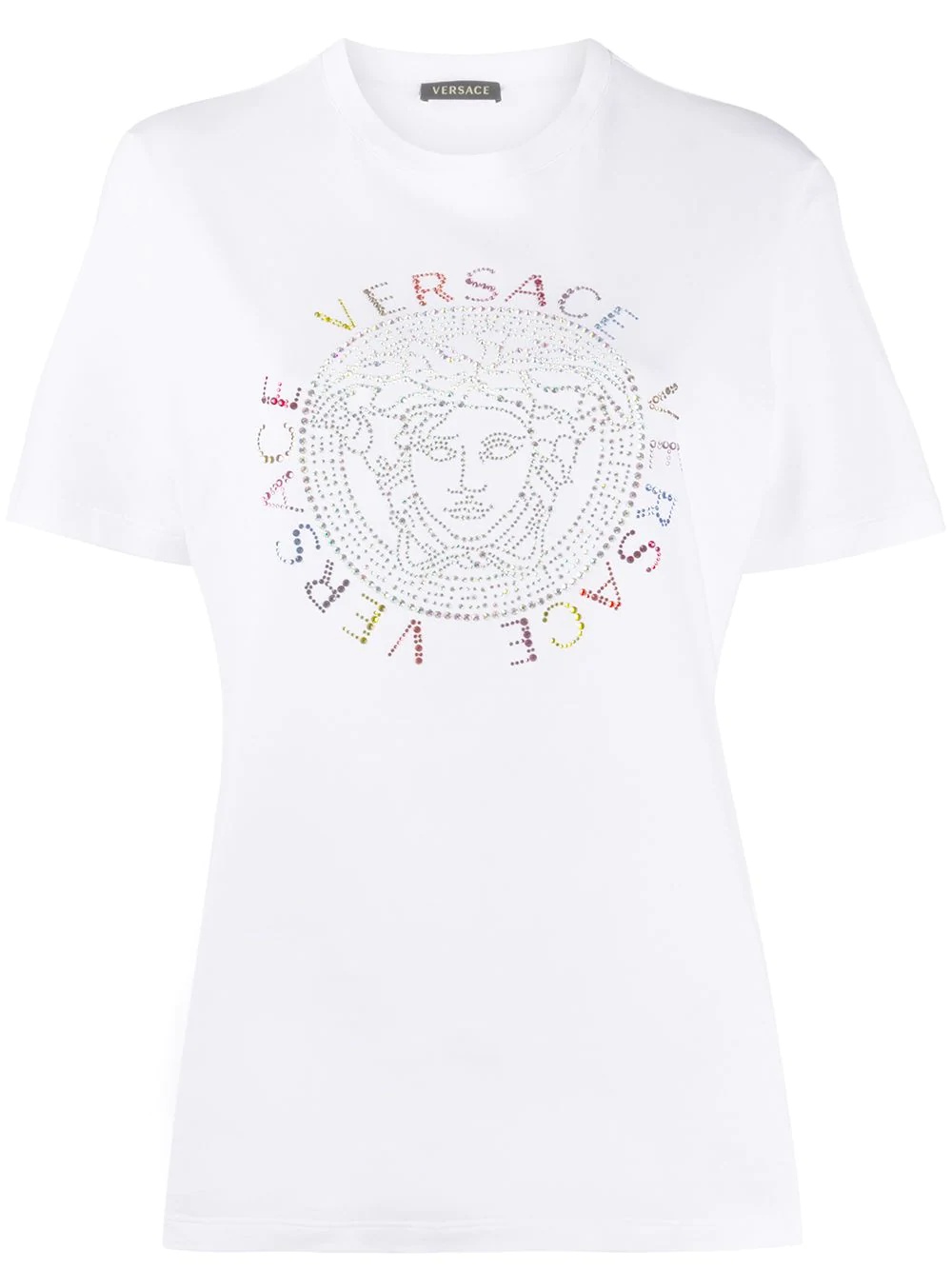 Medusa rhinestone logo T-shirt - 1