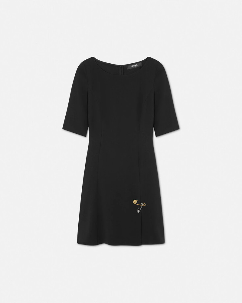 Safety Pin Flared Matte Satin Mini Dress 1