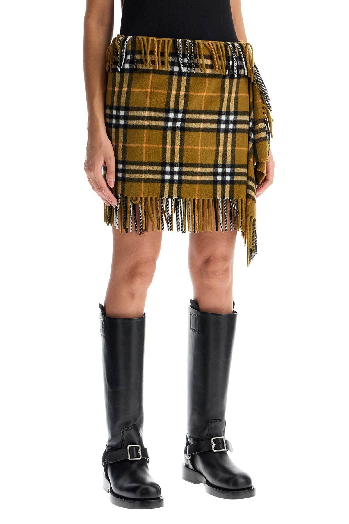 スカート BURBERRY WOOL AND CASHMERE CHECK SCARF STYLE SKIRT Check Wool Cashmere Scarf Skirt in Oxide - Women | Burberry