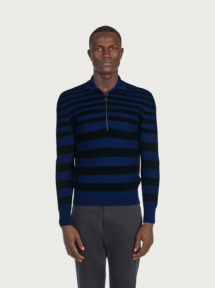 SWEATER WITH POLO SHIRT COLLAR - 2
