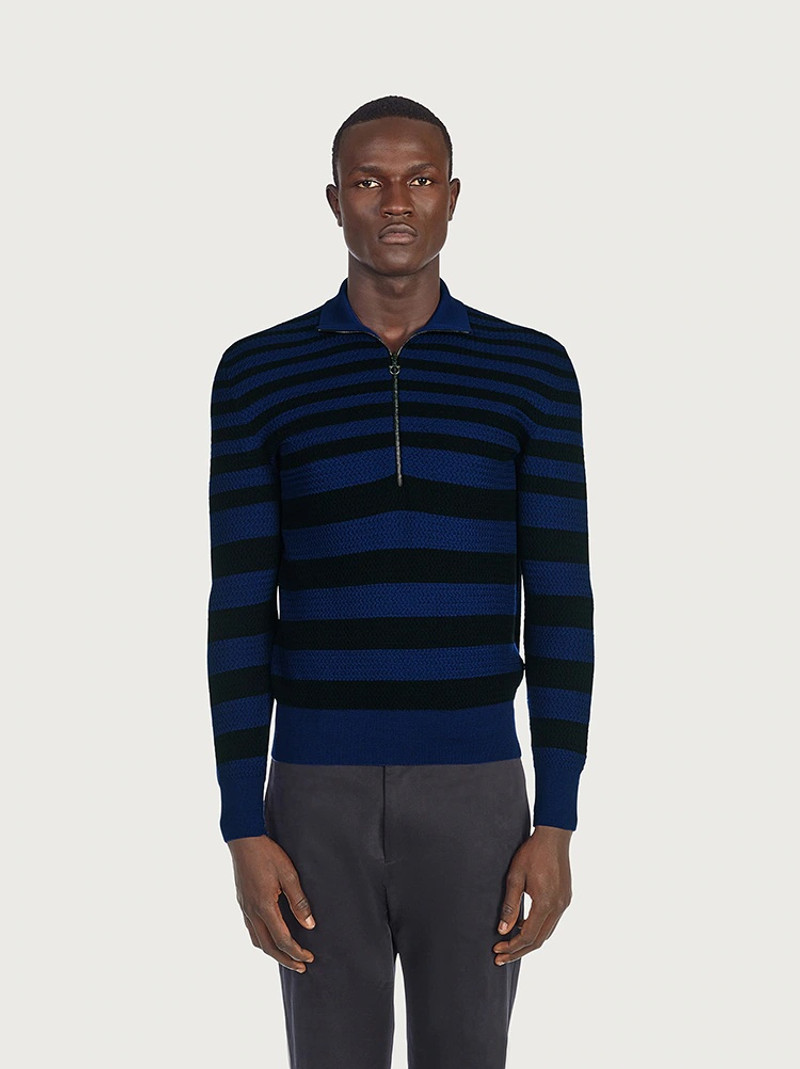 FERRAGAMO SWEATER WITH POLO SHIRT COLLAR outlook