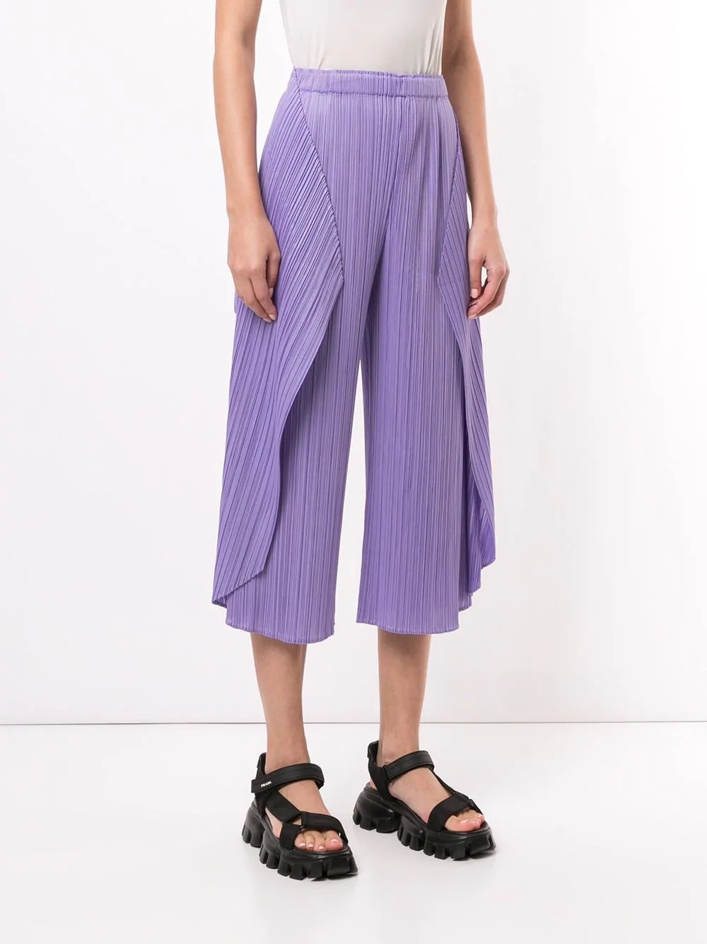 pleated cropped trousers - 3