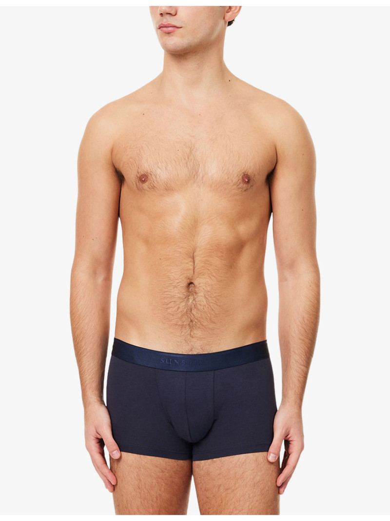 Sunspel Branded-Waistband 3-Pack Stretch-Cotton Trunks outlook