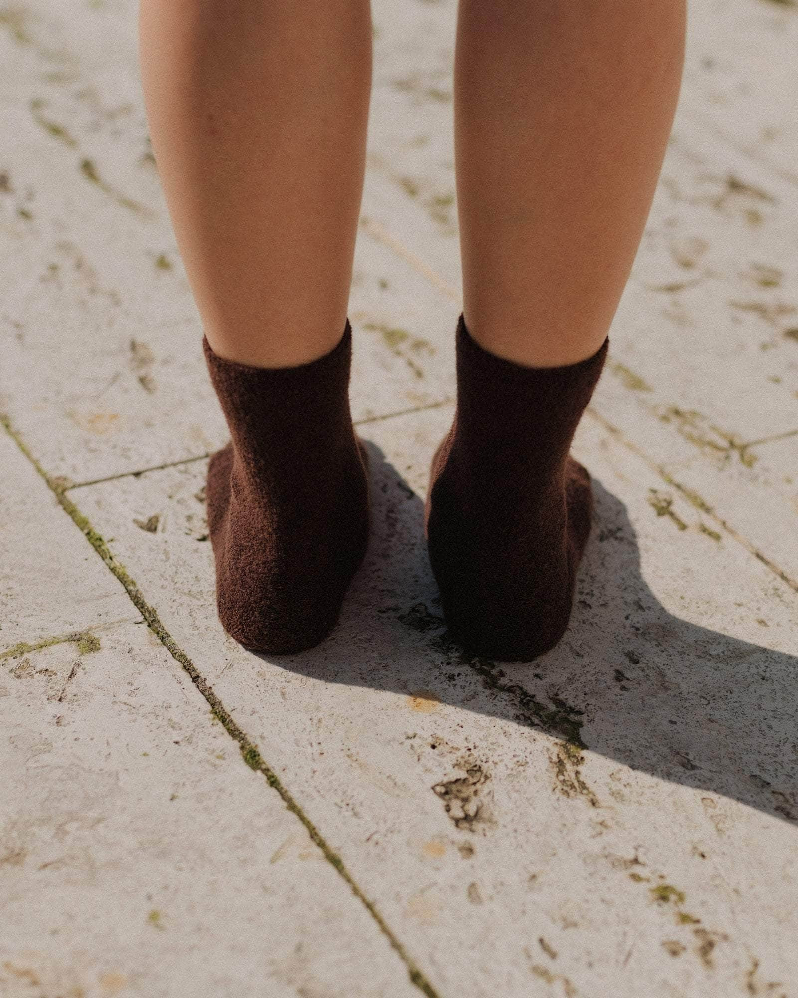 Buckle Overankle Socks - Textured Organic Cotton - 6