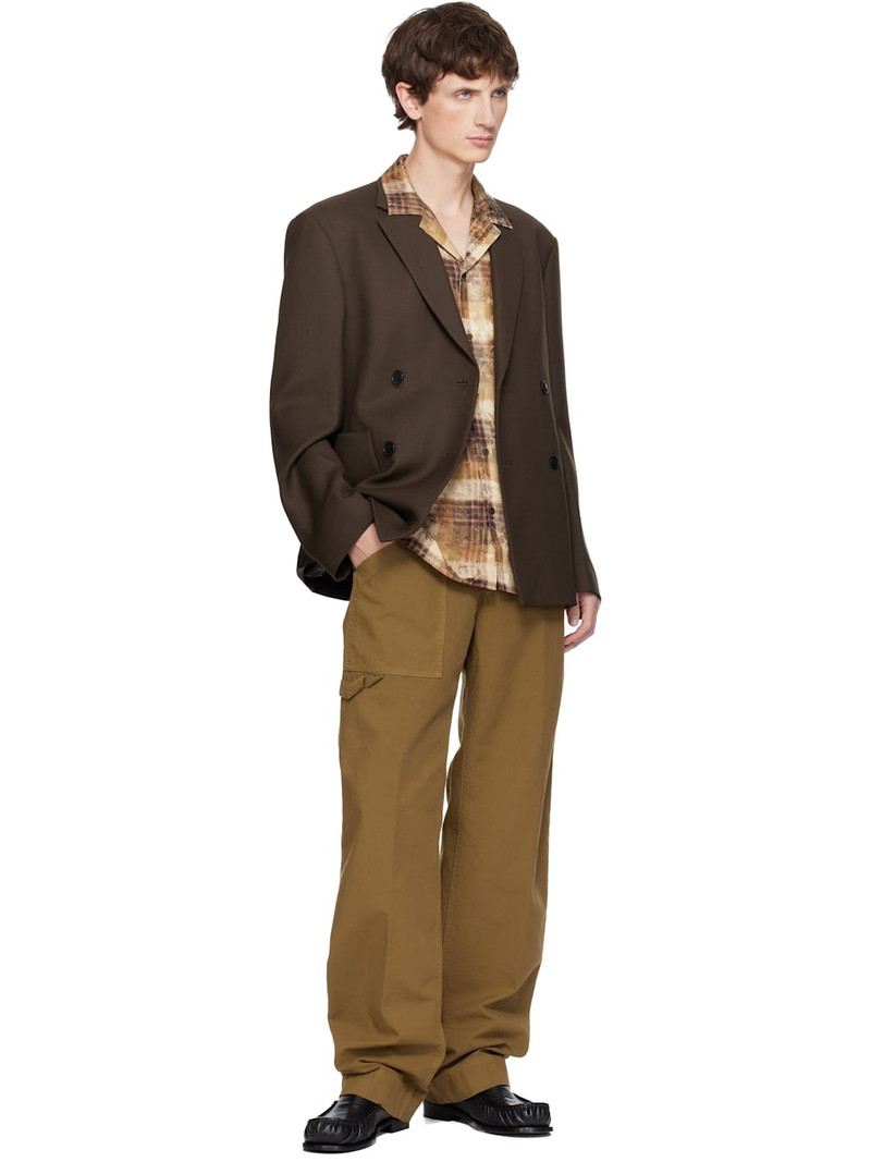Dries Van Noten Brown Boxy Wool Blazer outlook