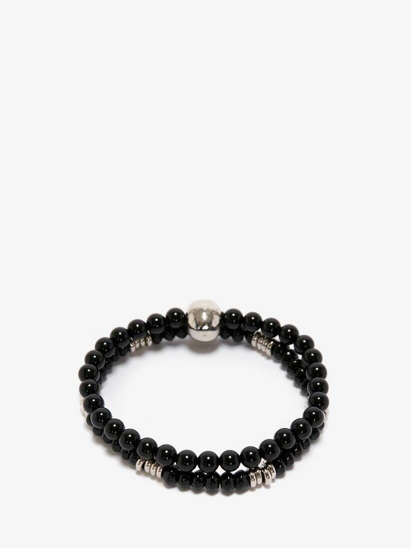 Men's Mini Bead Bracelet in Black - 4