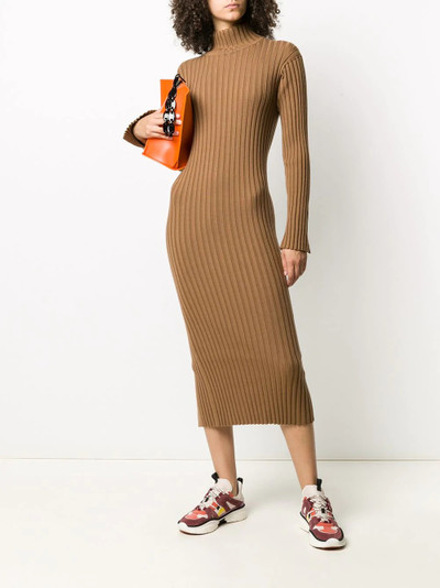 KENZO ribbed knit slit detail dress outlook