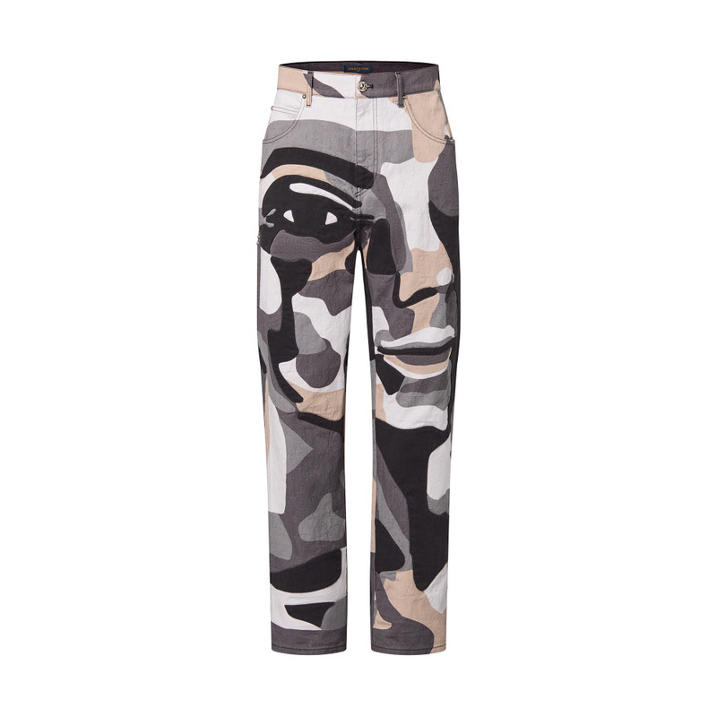 Patchworked Portrait Denim Pants 1