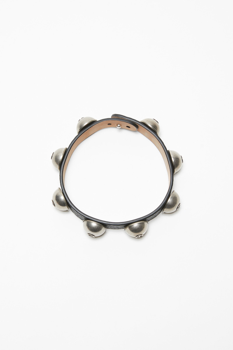 Leather stud necklace - Black 1