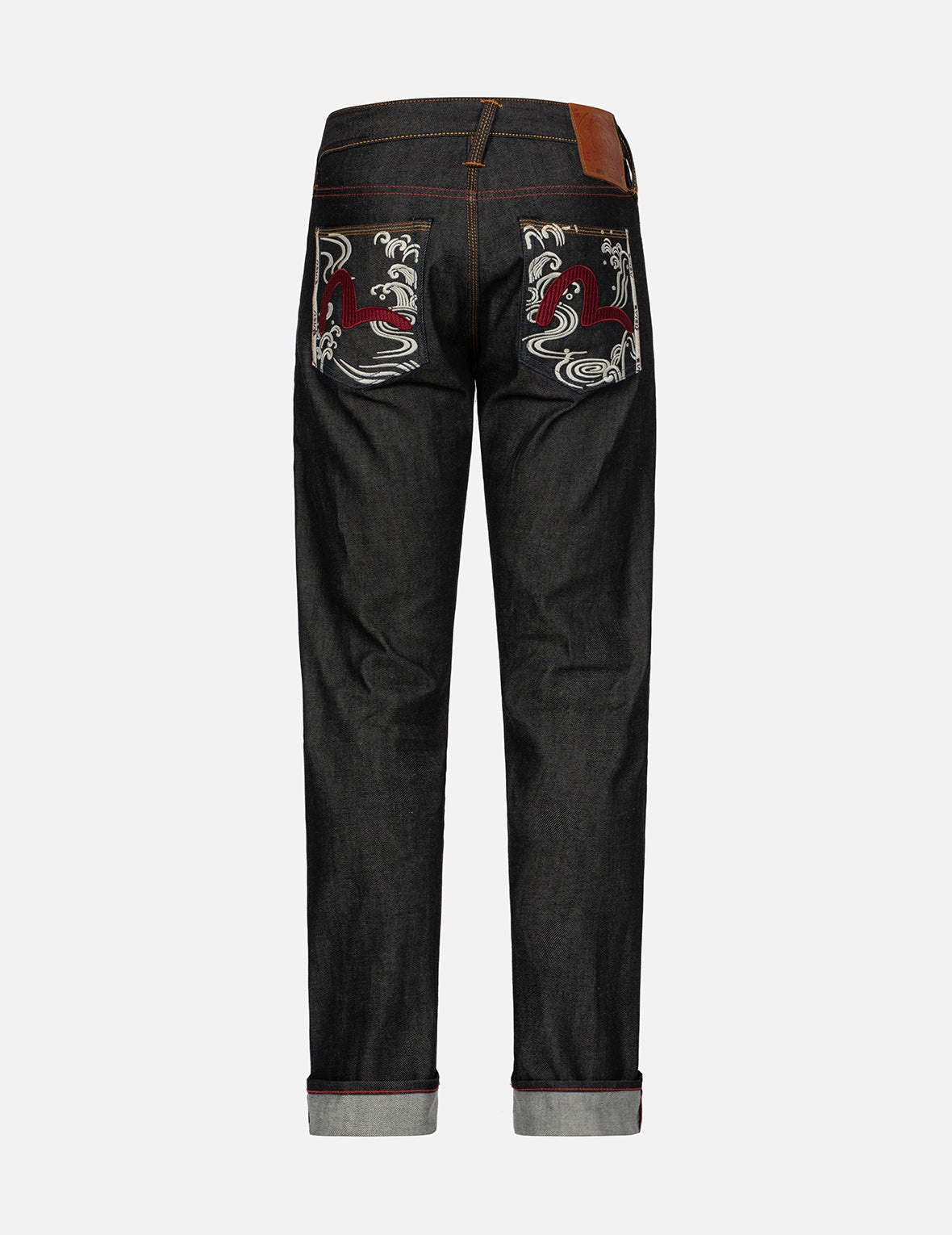 Seagull Textured Embroidery Slim Fit Jeans #2010 - 1