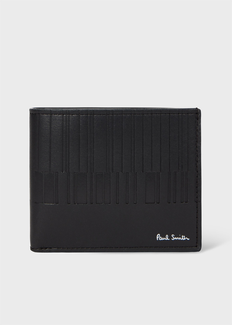 Dark Brown Leather 'Shadow Stripe' Compact Billfold Wallet 1