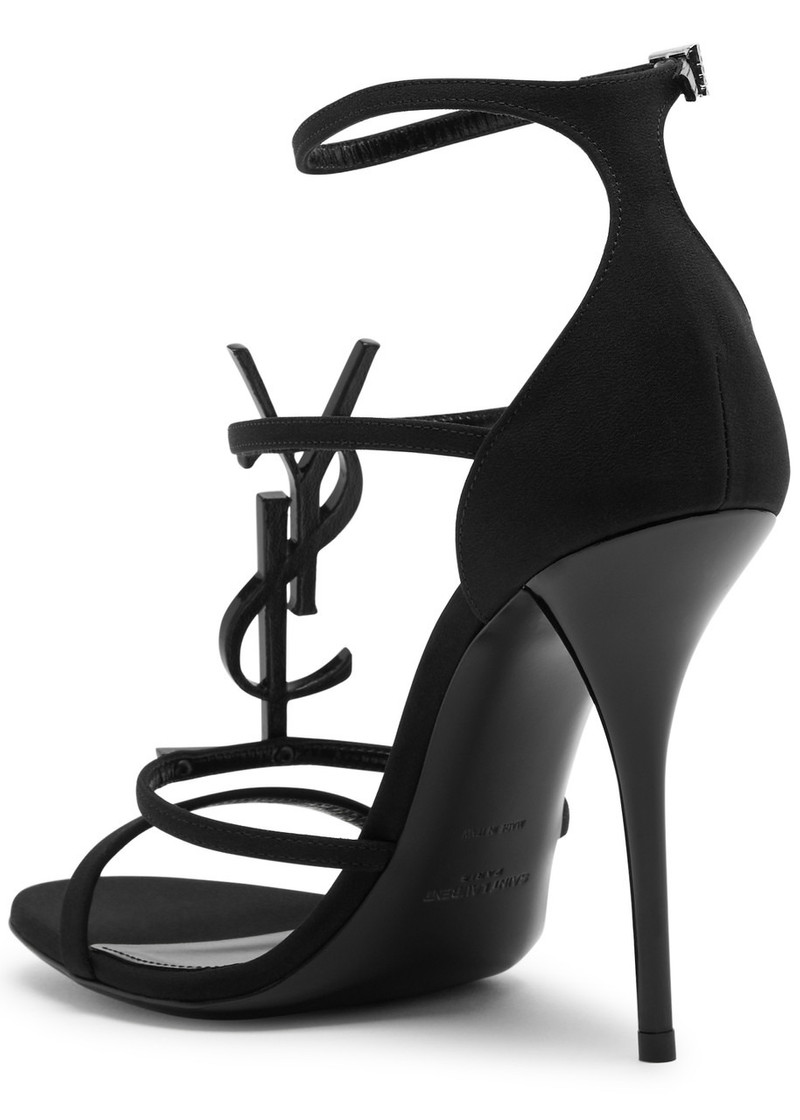 SAINT LAURENT Cassandra 100 satin sandals outlook