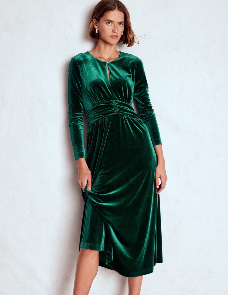 Tilda Velvet Midi Dress-Botanical Garden 5