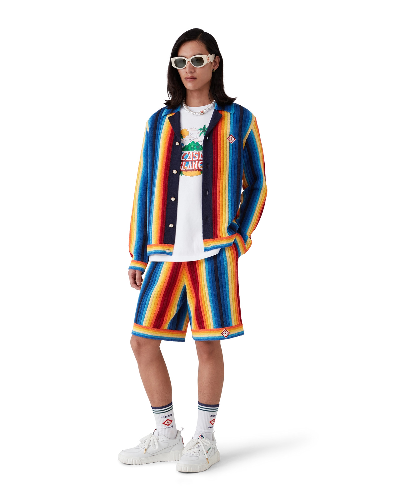 Gradient Stripe Towelling Jacket | Casablanca Paris - 2
