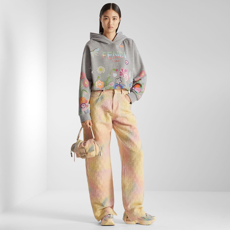 FENDI Fantastic Fendi Future sweatshirt Gray jersey sweatshirt with print outlook