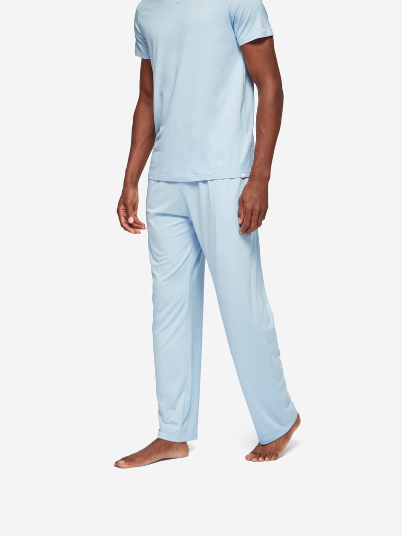 Men's Lounge Trousers Basel Micro Modal Stretch Sky - 2