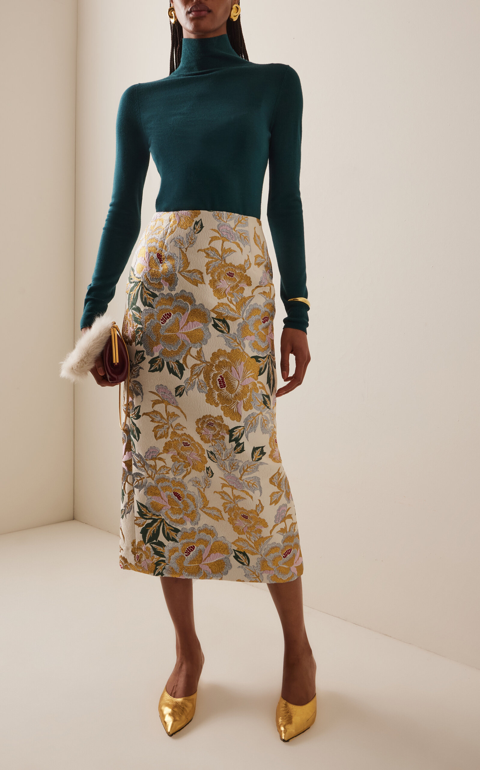 Turtleneck Wool-Silk Sweater green - 3