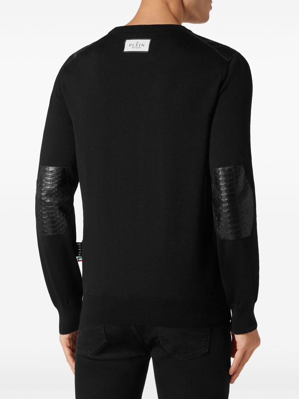 elbow-patch merino wool jumper - 3
