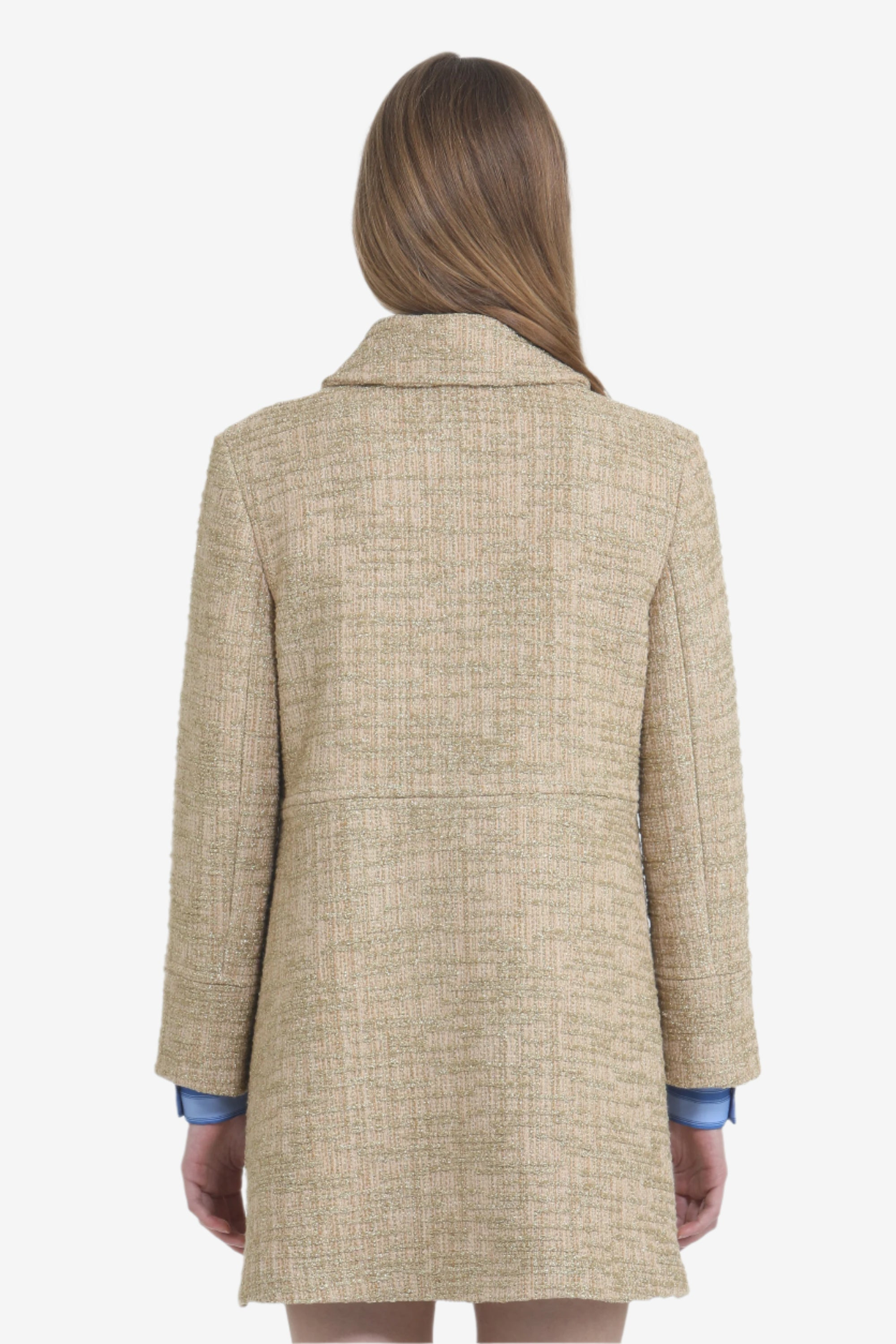 SHORT COAT WITH JEWEL BUTTONS AND ROUNDED COLLAR - 2