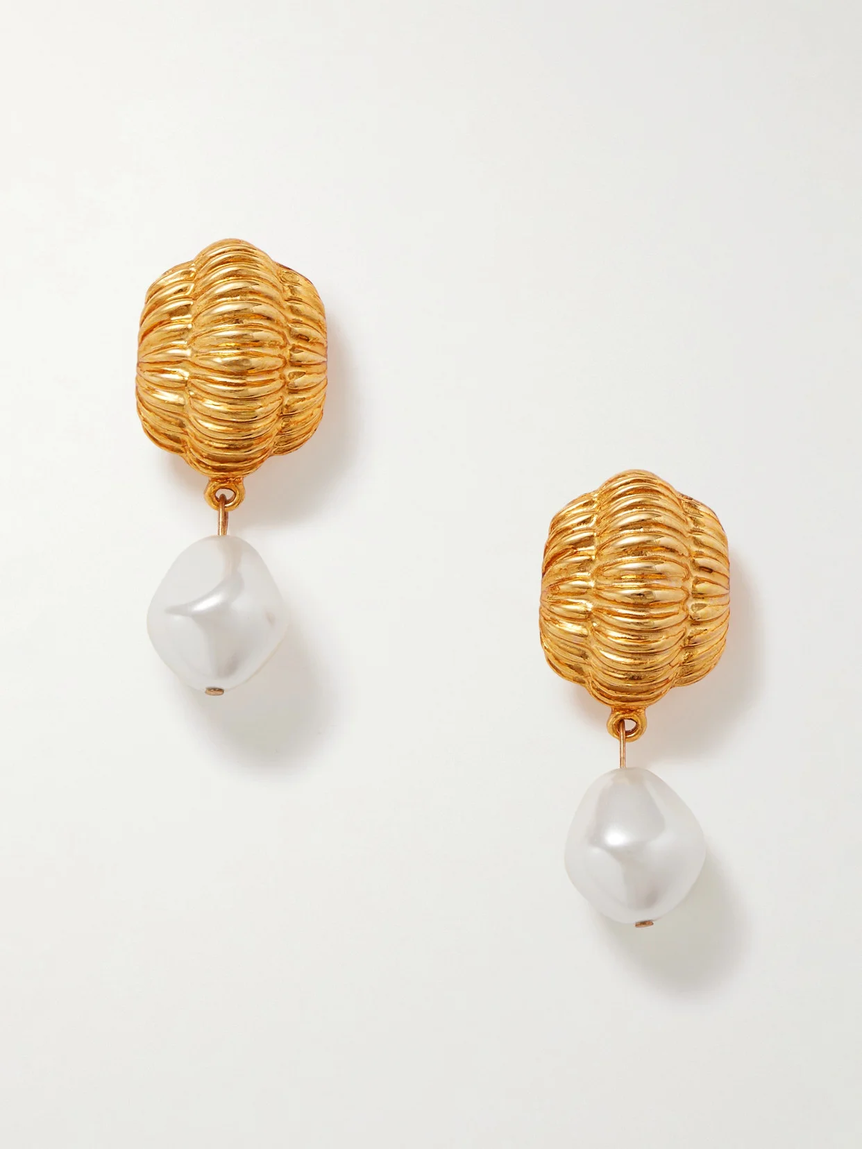 Asha Gold-plated Faux Pearl Earrings - 1